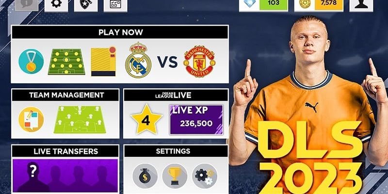 Dream League Soccer 2023 MOD APK với tính năng vô hạn tiền giúp người chơi mua sắm và nâng cấp không giới hạn