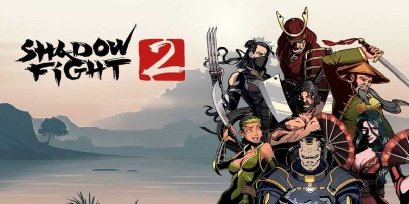 Shadow Fight 2 với nhân vật đạt max level và vũ khí mạnh mẽ