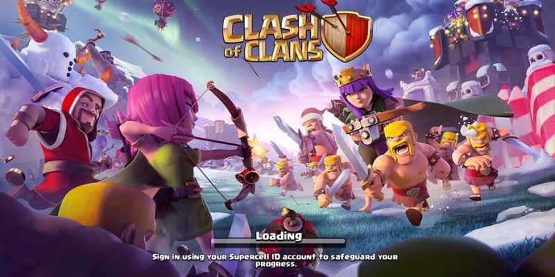 Giao diện Clash of Clans Mod APK với vô hạn Gold và Dầu.