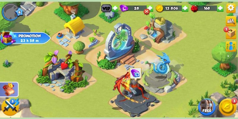 Mở khóa các loài rồng mạnh mẽ trong Dragon Mania Legends MOD APK.