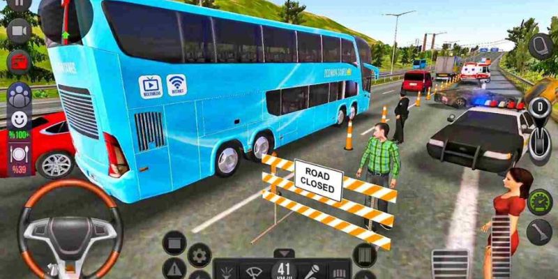 Giao diện game Bus Simulator Ultimate Mod với khả năng mở khóa các tính năng và xe bus